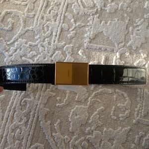 NWT KHAITE Elio Patent Black Belt size 85